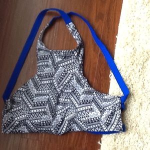 Pink large swim crisscross top