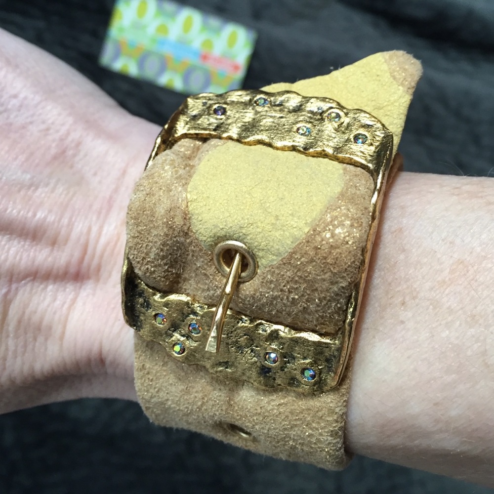 Rachel Abroms Fleur-de-lis Leather Bracelet