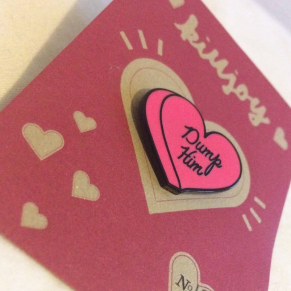 Dump Him Heart Feminist Soft Enamel Lapel Pin - Picture 2 of 5