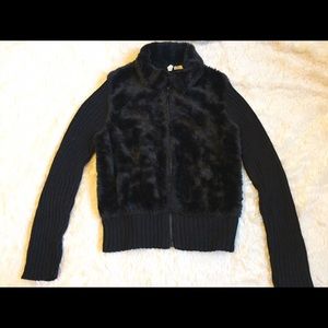 Sleek Black Faux Fur Jacket