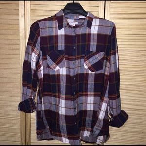 Buttoned Flannel Top