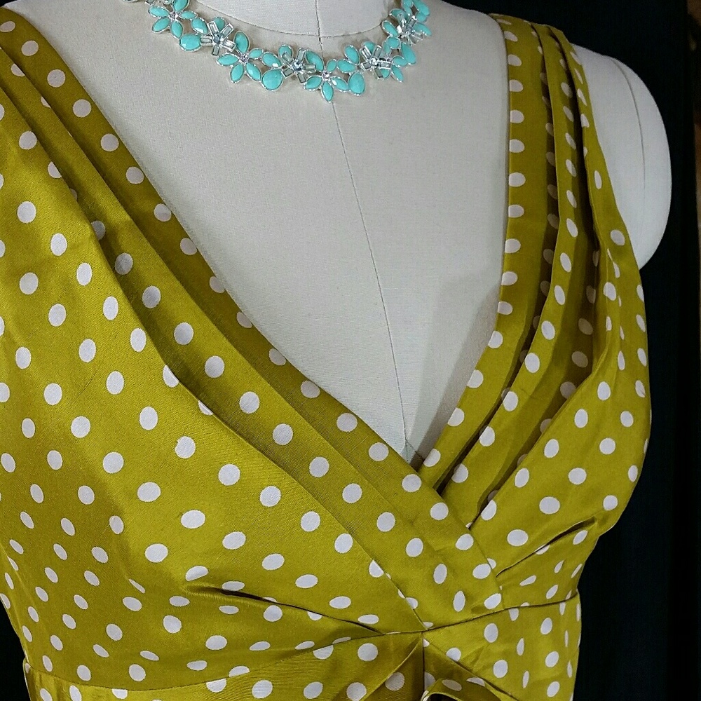 J. CREW Silk Dot Sleeveless Dress