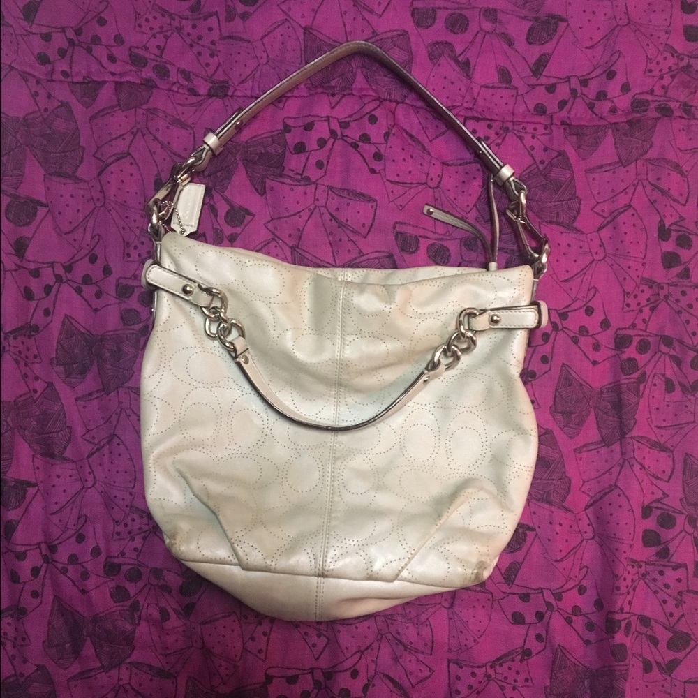 Coach leather grey handbag