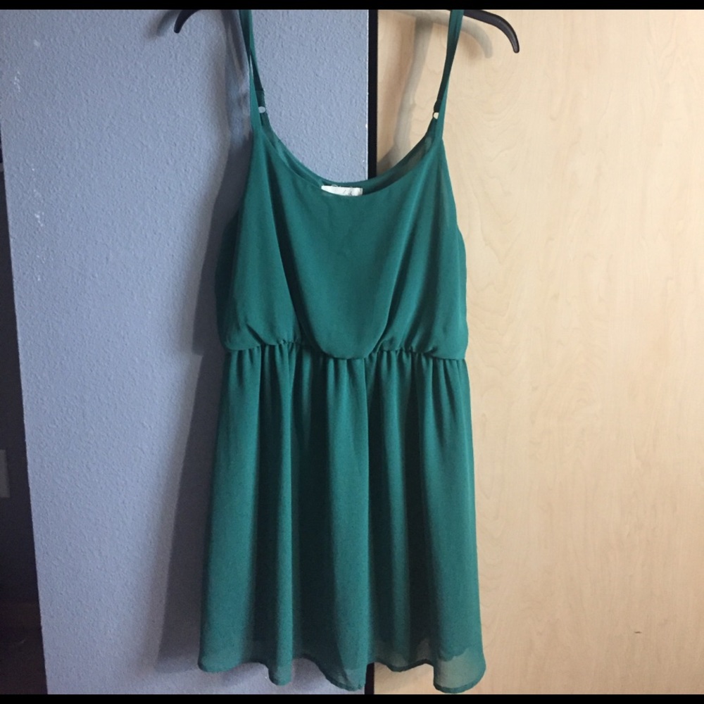 Green mini dress