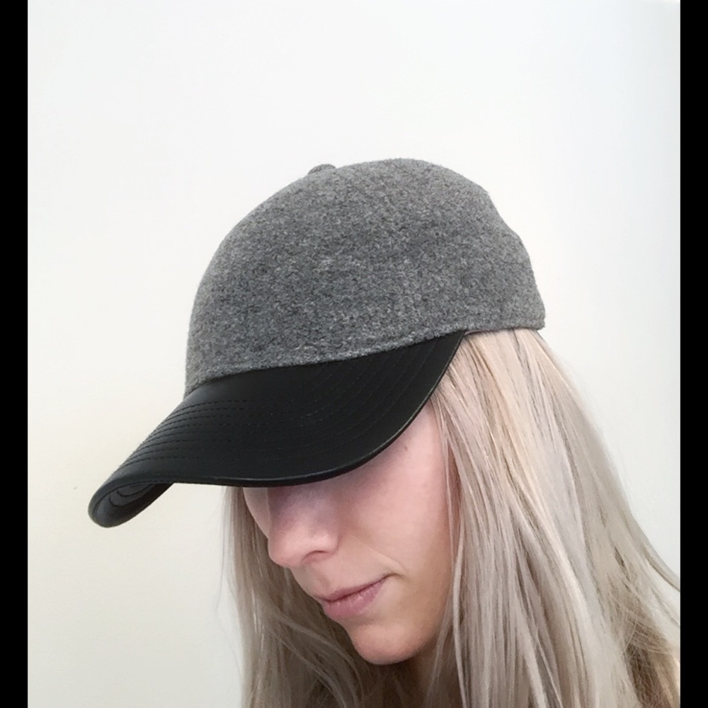 J. Crew leather & wool baseball hat