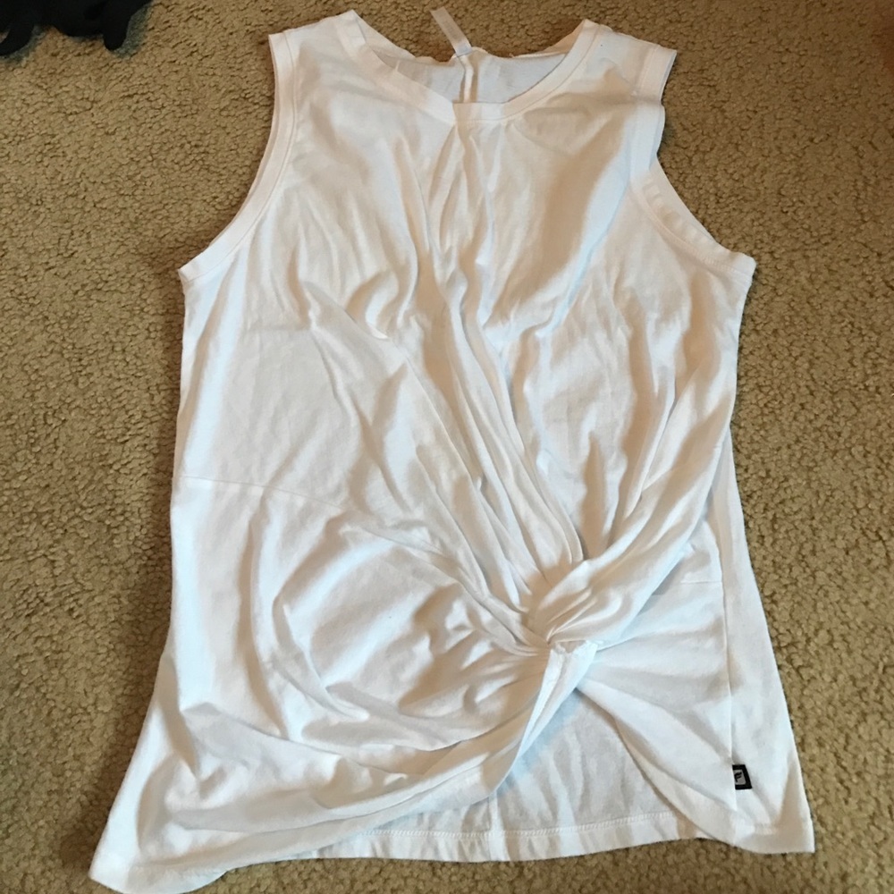 White fabletics workout tank