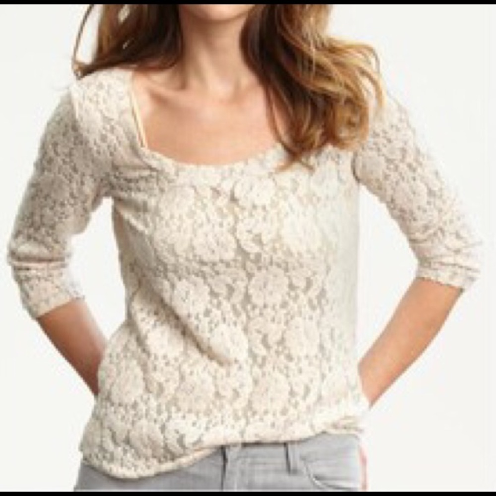 Banana Republic Heritage Lace Top in Ivory