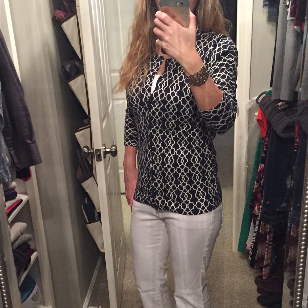 Merona cardigan Navy & White medium