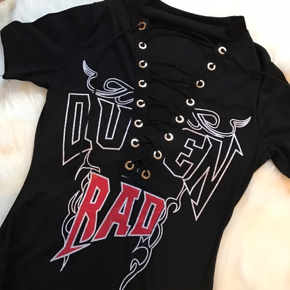 CLEARANCE 💸 "Queen of Rad" Lace Up shirt dress - Picture 3 of 7