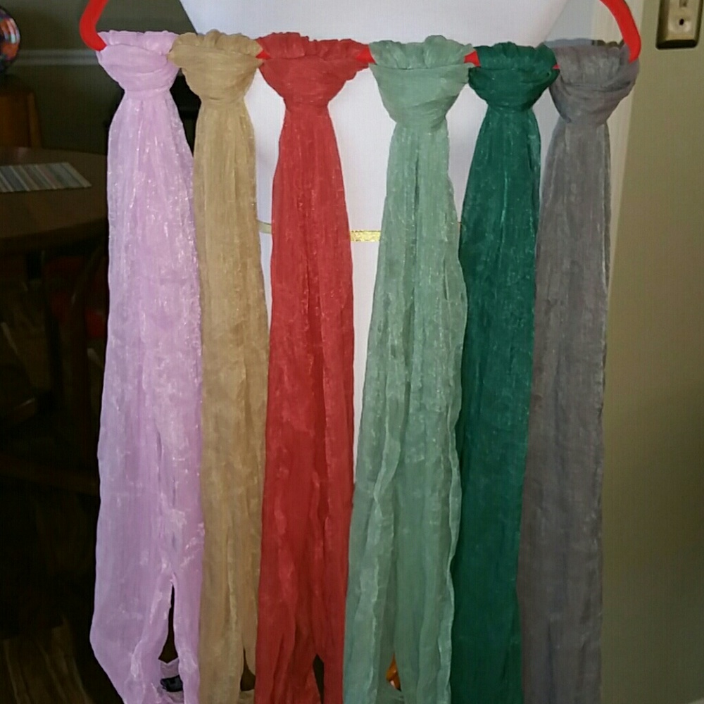 Bundle of 6 sheer infinity scarves