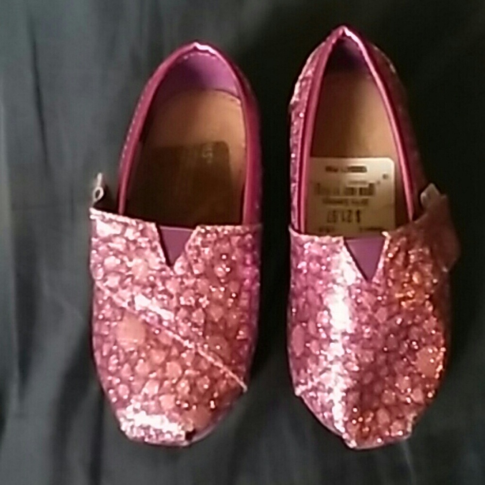 Toddler Pink and Purple glitter TOMS