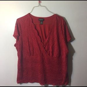#93 deep red dressy top