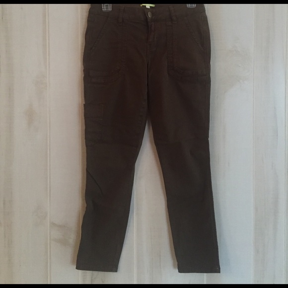 Gianni Bini skinny olive brown ankle pants. W28 - Picture 1 of 5
