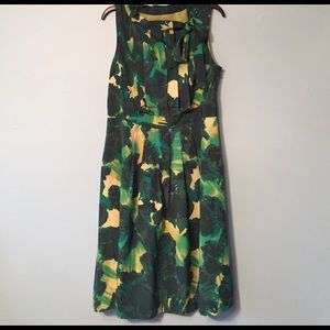 Green floral dress that ties at the neck