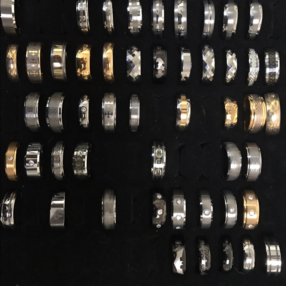 Tungsten rings sizes 9-12 in most rings