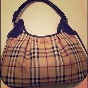 Haymarket Check Brooklyn Hobo Brown. Authentic