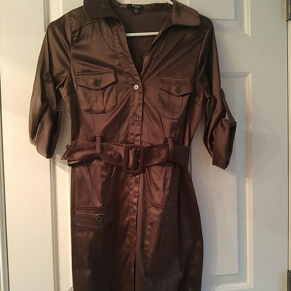 Utility style belted shirt  dress