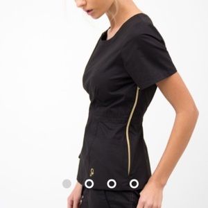 JAANUU Peplum Scrub Top