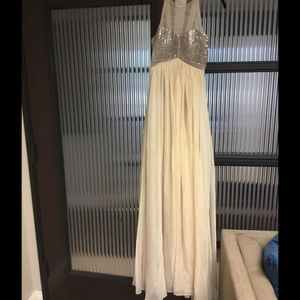Formal Floor Length Cream Gown