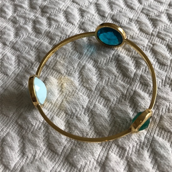 Henri Bendel gold tone marked bangle bracelets - Picture 3 of 4