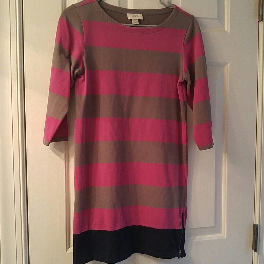 Loft striped shift dress