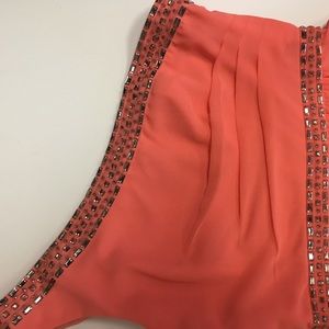 Pink Floor Length Peach BCBS Gown