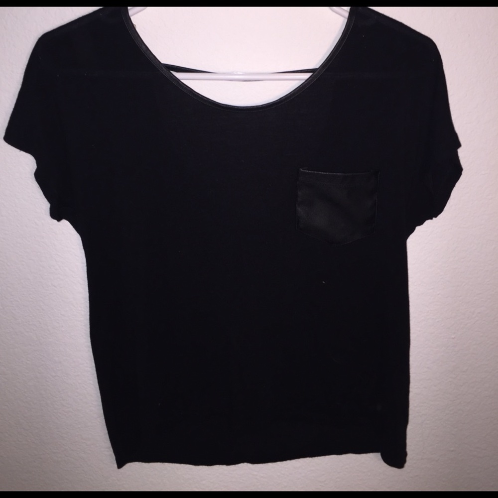 Open Back Black pocket Tee