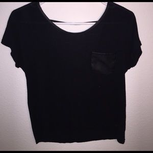 Open Back Black pocket Tee