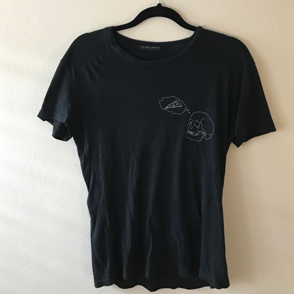 Brandy Melville pizza skull t shirt