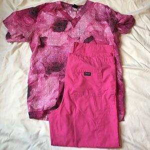 Women's scrub set. Barco top and Cherokee bottoms