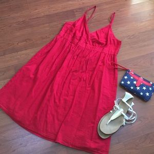 Red cotton sundress.