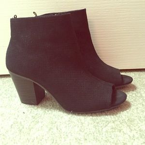Suede Peep Toe Booties