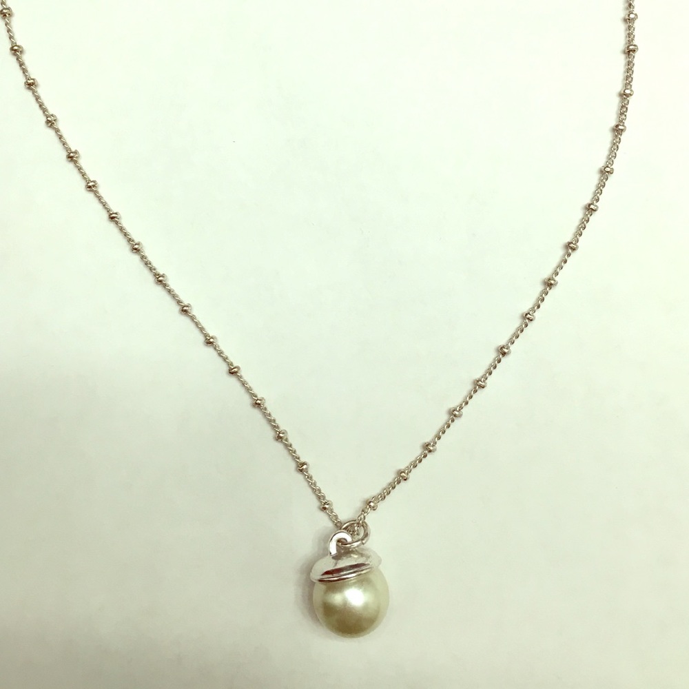 Silver Pearl Dainty Necklace/The Limited