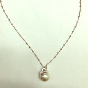 Silver Pearl Dainty Necklace/The Limited