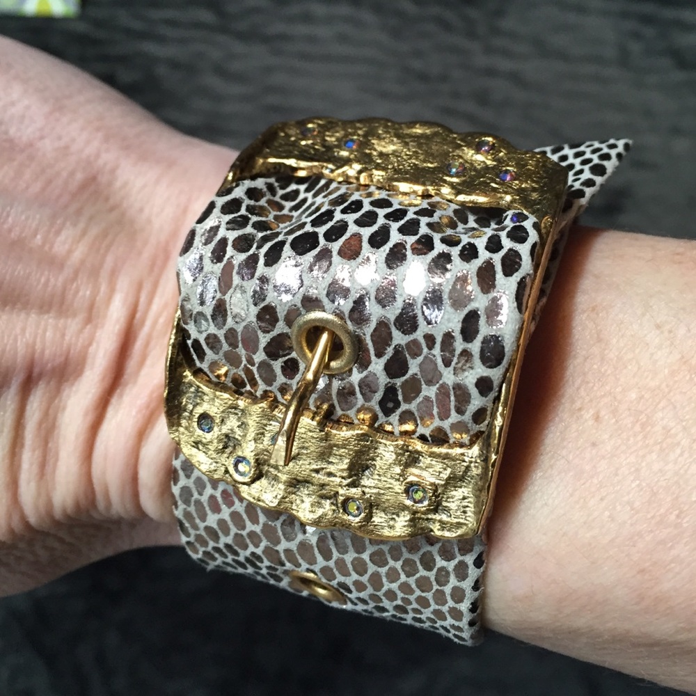 Rachel Abroms Silver Python Buckle Bracelet