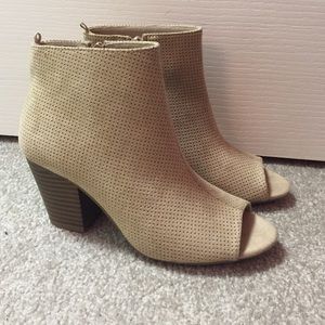 Suede Peep Toe Booties
