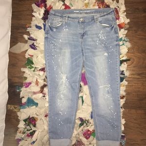 Old Navy Boyfriend Skinny splattered jeans