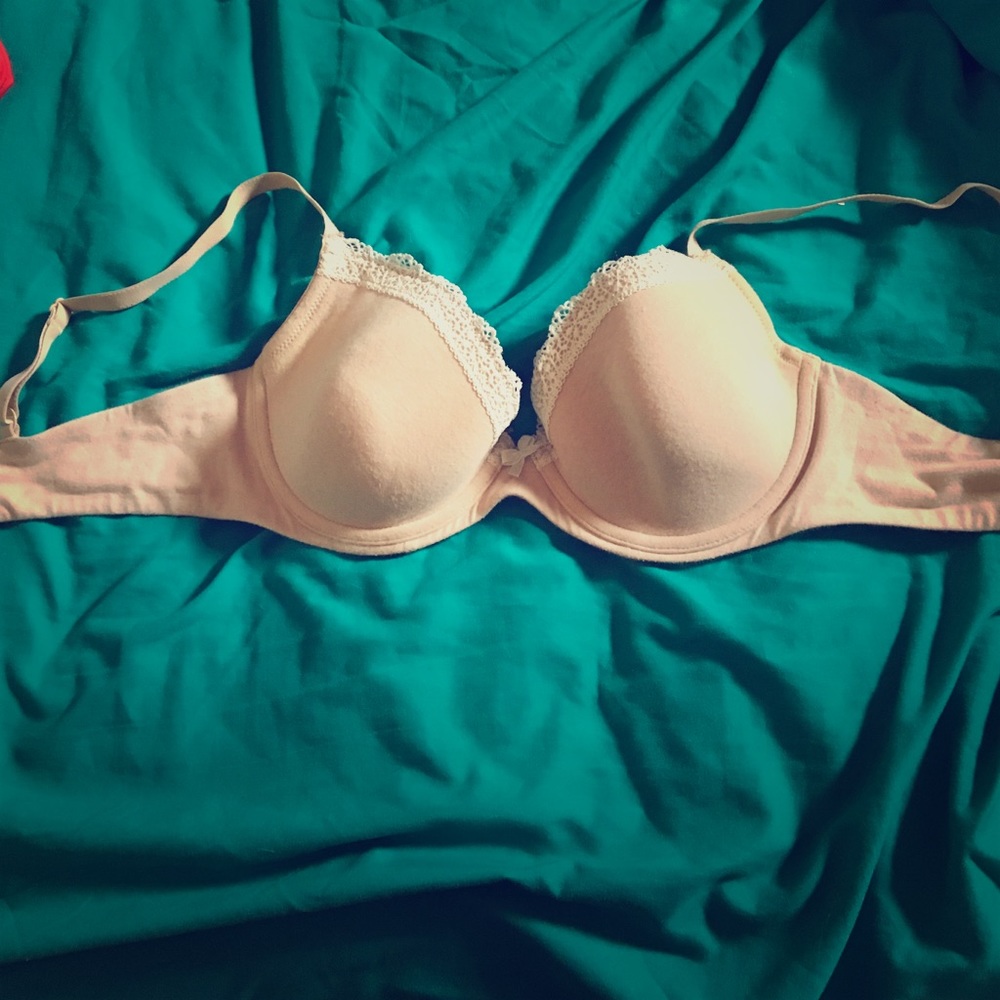Peach cotton Demi bra.