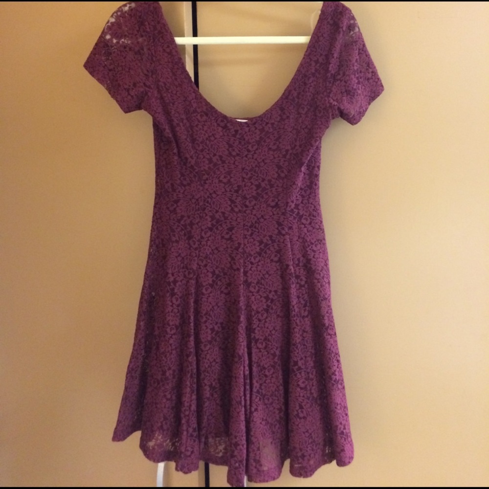 Burgundy scoop neck dress