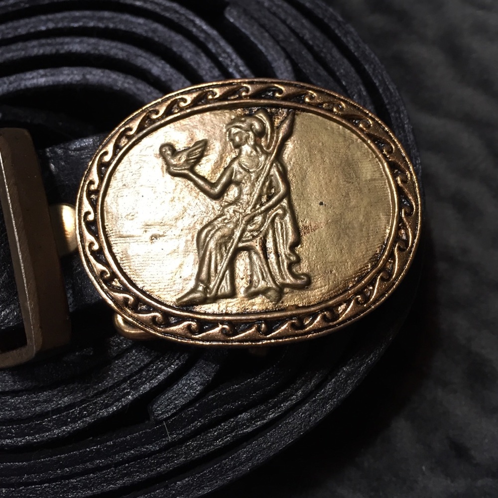Rachel Abroms Athena Black Leather Wrap Belt