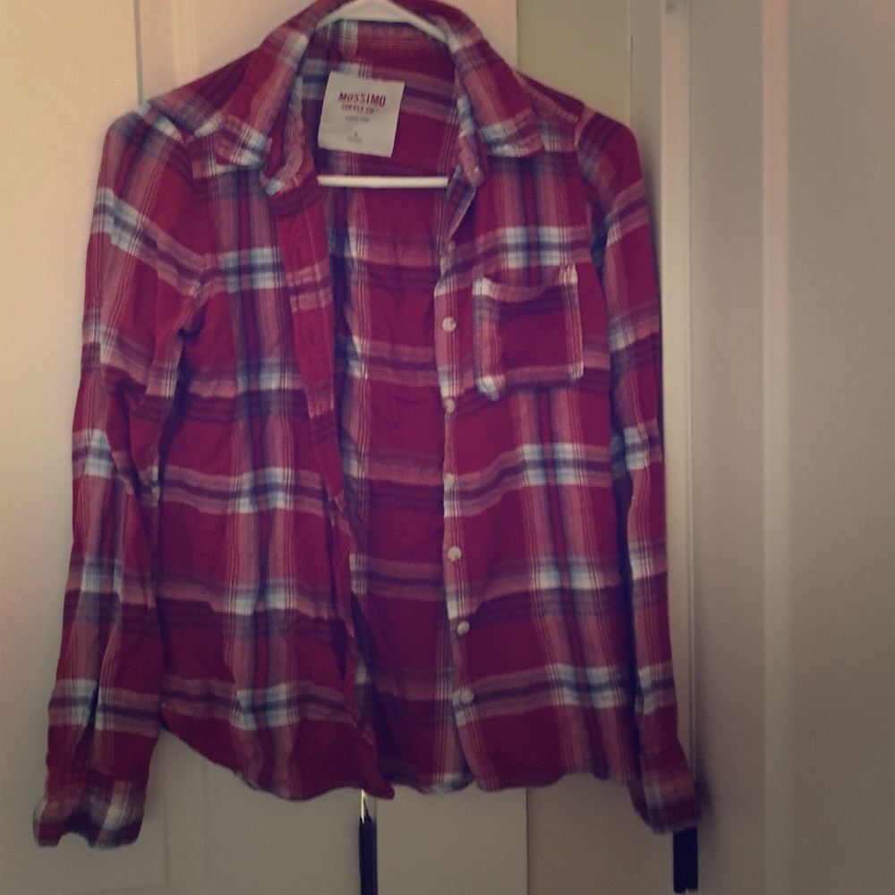 Maroon plaid flannel