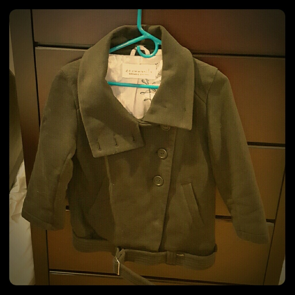 Community black coat...collar can be worn 2 ways