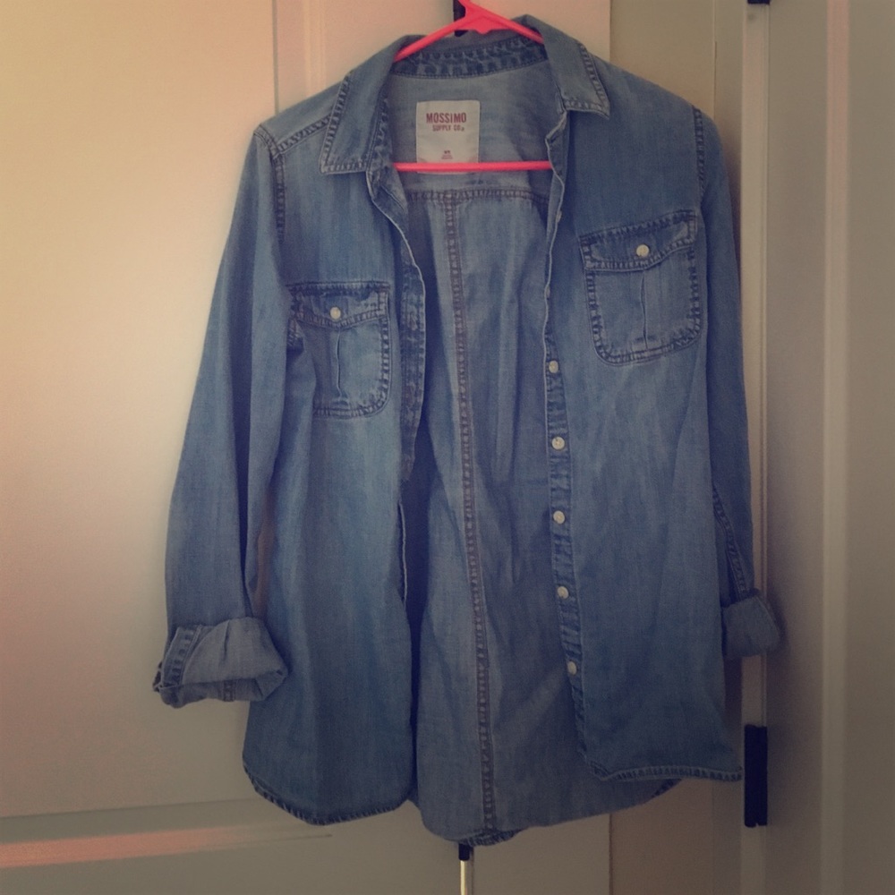 Blue denim button down