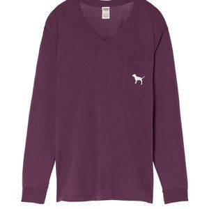 VS PINK LONG SLEEVE CAMPUS TEE