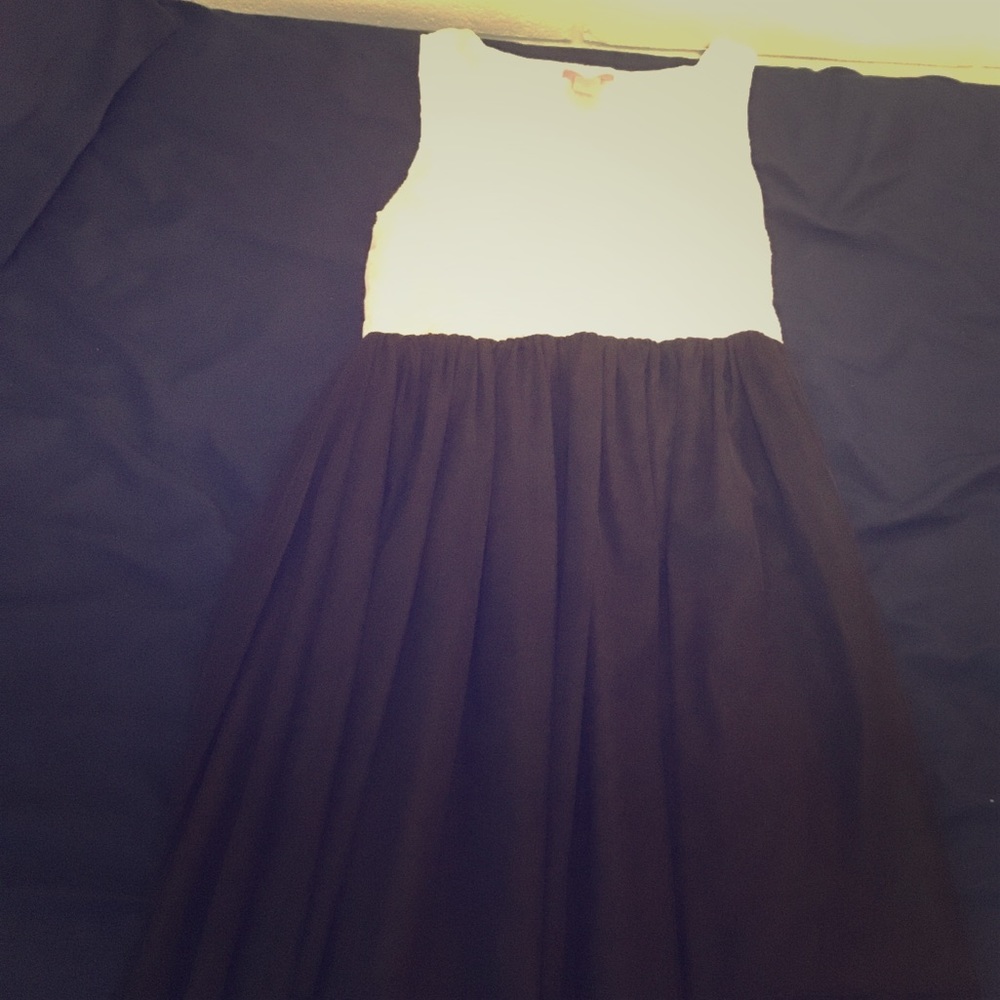 Black & White Toule Dress with Lace