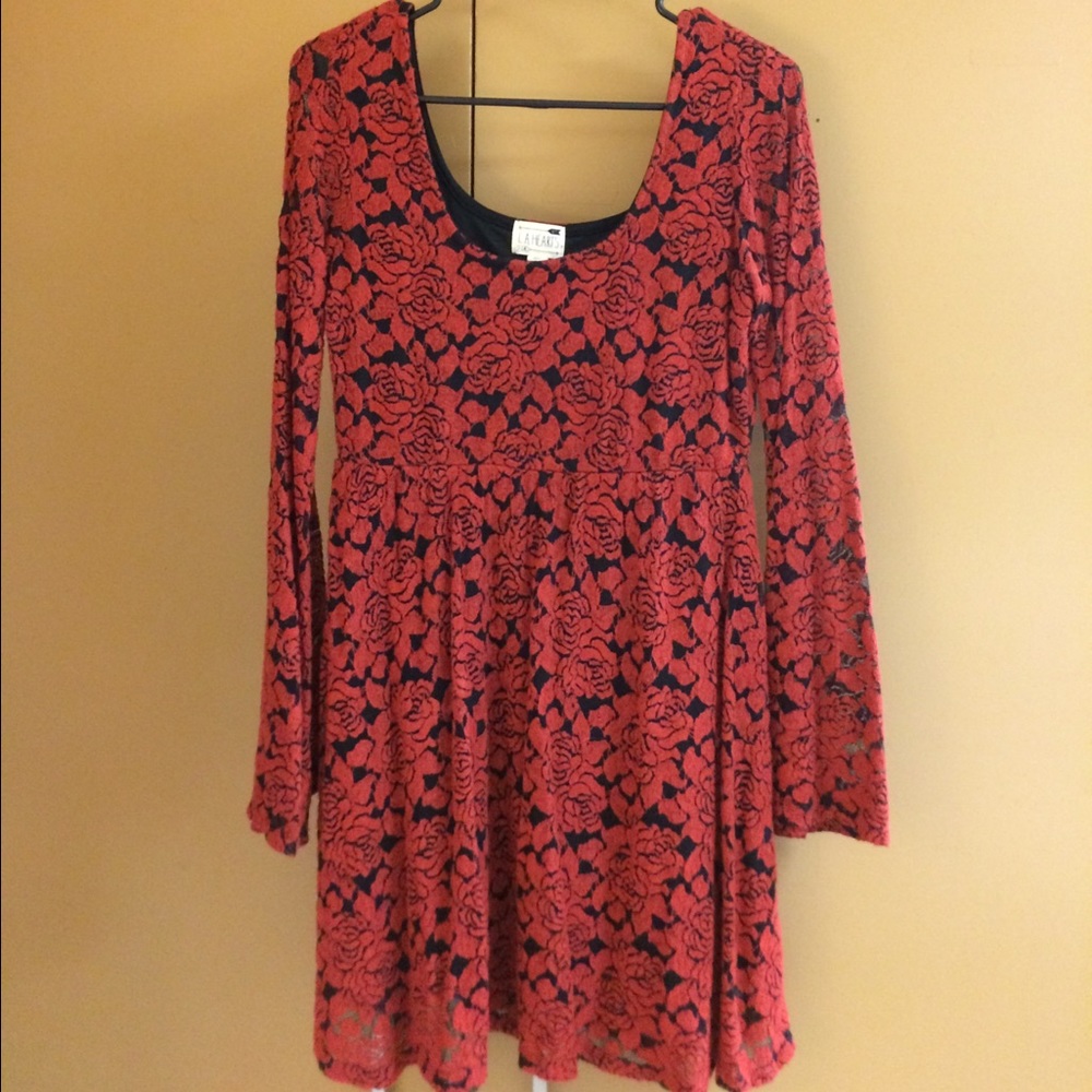 Long sleeve fit and flare dress