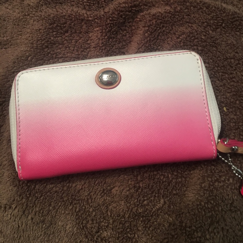 Coach pink ombré wristlet