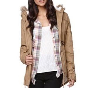 Tan Parka with Fur Hood