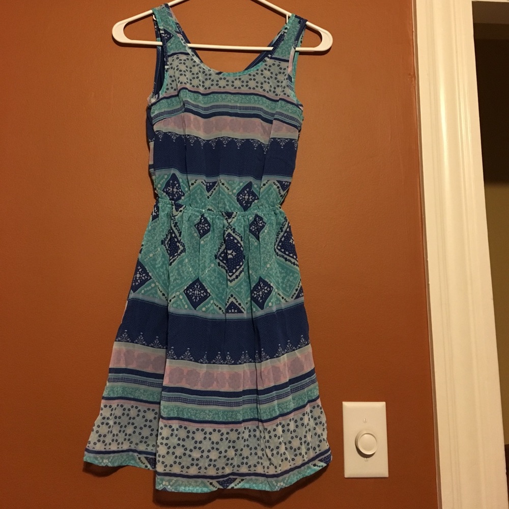Blue pattern sun dress