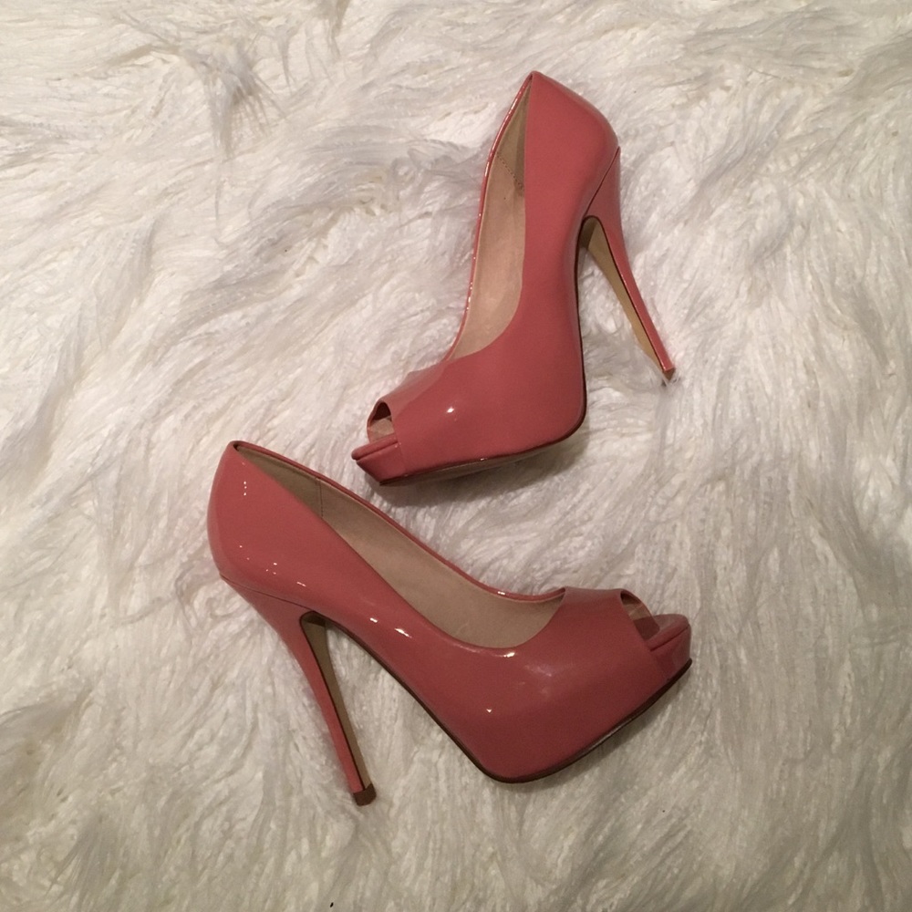 Pink Aldo Peep-toe platform heels, 7